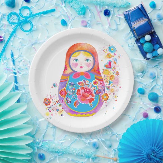 Assiettes En Carton Matryoshka (Fête)