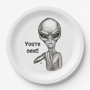 Assiettes En Carton Mauvais Alien, Tu es le prochain !