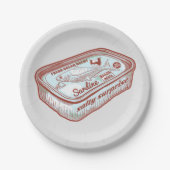 Assiettes En Carton Mauvaise haleine drôle Sardines en étain (Devant)