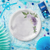 Assiettes En Carton mauve mauve blanc floral (Fête)
