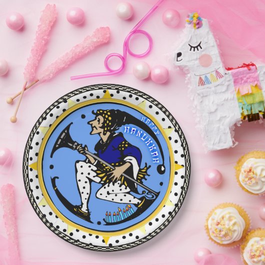 Assiettes En Carton Maxfield Parrish-y Hanoukka Elf v2 (Fête)