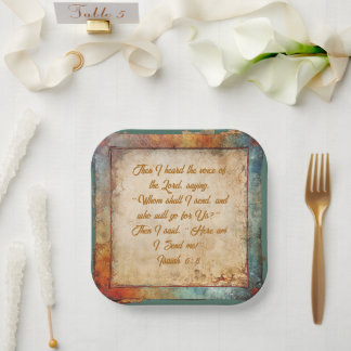 Assiettes En Carton Me voici, Seigneur – Place rustique de fête 