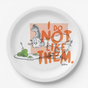 Assiettes En Carton Mec-Seuss Guy-Am-I "Je ne les aime pas"