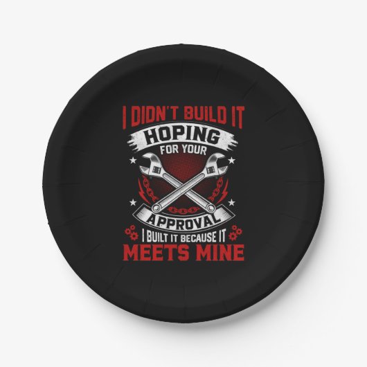 Assiettes En Carton Mécanicien Je Ne L'Ai Pas Construit (Devant)