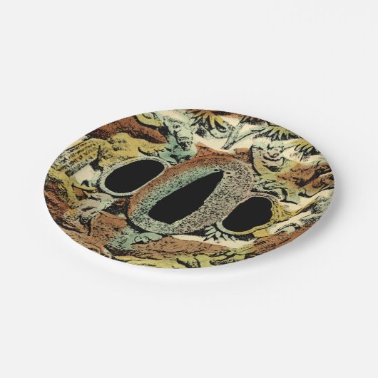 Assiettes En Carton Médaillon asiatique doré par le studio de vision (Angle)