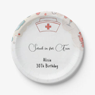 Assiettes En Carton Médecin Coeur Infirmière inscrite Rn 30e anniversa