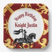 Assiettes En Carton Medieval Renaissance Knight Birthday (Recto)