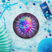 Assiettes En Carton Méditation psychédélique Alien (Fête)