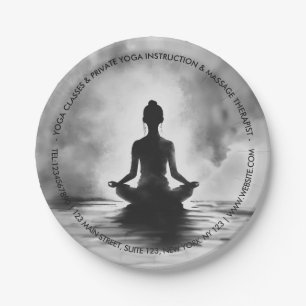 Assiettes En Carton Méditation Yoga Instructeur Lotus Pose Peinture à