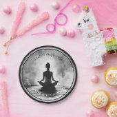 Assiettes En Carton Méditation Yoga Instructeur Lotus Pose Peinture à  (Fête)