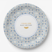 Assiettes En Carton Mediterranean All Blue tile Citrus (Devant)