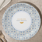 Assiettes En Carton Mediterranean All Blue tile Citrus