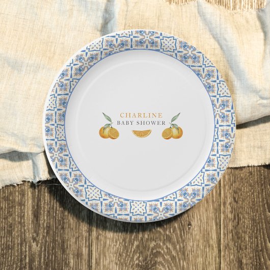 Assiettes En Carton Mediterranean Citrus