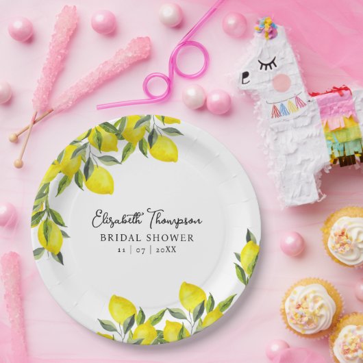 Assiettes En Carton Mediterranean Lemon Bridal Shower (Fête)