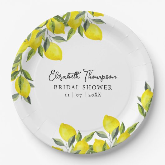 Assiettes En Carton Mediterranean Lemon Bridal Shower (Devant)