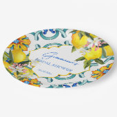 Assiettes En Carton Méditerranée Majolica tuiles citrons douche nuptia (Angle)