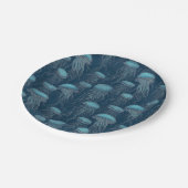 Assiettes En Carton Méduse bleue de l'océan (Angle)