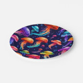 Assiettes En Carton Méduse colorée (Angle)