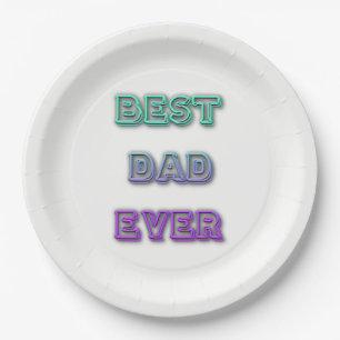 Assiettes En Carton MEILLEUR DAD JAMAIS Plaques papier 9"