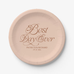 Assiettes En Carton Meilleur jour jamais Mariage minimaliste moderne p
