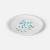 Assiettes En Carton MEILLEUR JOUR Jour de mariage | TURQUOISE (Angle)