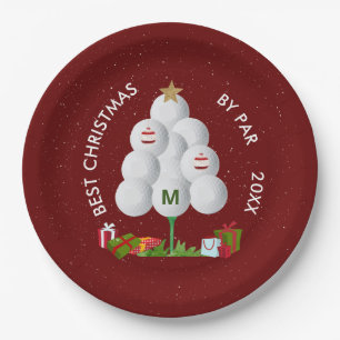Assiettes En Carton Meilleur Noël par Par Golf Ball Tree Année initial