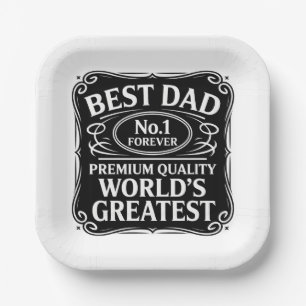 Assiettes En Carton Meilleur papa jamais