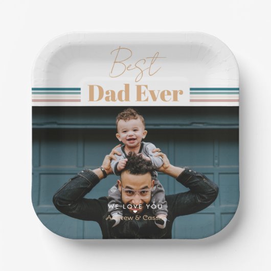 Assiettes En Carton Meilleur papa jamais Nous t'aimons (Recto)