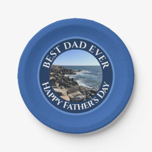 Assiettes En Carton Meilleur papa jamais photo de la mer Bleue de l'oc