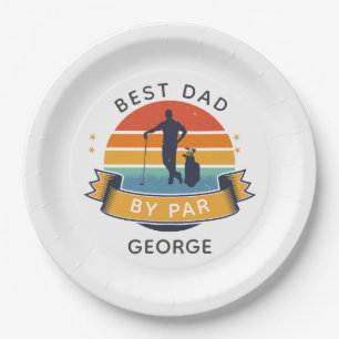 Assiettes En Carton Meilleur papa Par Par Par Golfing Sports Amoureux 