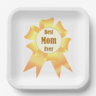 Assiettes En Carton Meilleure maman jamais Golden Lauréat du prix ruba
