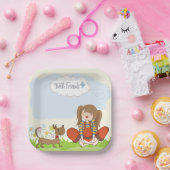 Assiettes En Carton Meilleurs amis Fille Et Chien (Fête)