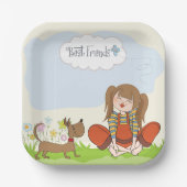 Assiettes En Carton Meilleurs amis Fille Et Chien (Recto)