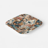 Assiettes En Carton Mélange bohème turquoise, magenta, violet sur crèm (Angulaire)