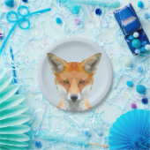 Assiettes En Carton Mélange géométrique renard bleu (Fête)