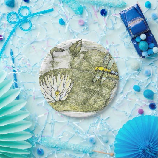 Assiettes En Carton Mélange Papier Dragonfly 7" & Lilly Pad (Fête)