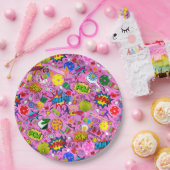 Assiettes En Carton 😍 mélangé rose (Fête)