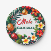 Assiettes En Carton Mele Kalikimaka (Devant)