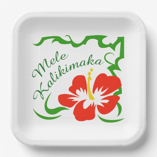 Assiettes En Carton Mele Kalikimaka (Recto)