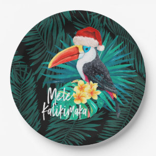 Assiettes En Carton Mele Kalikimaka Oiseaux de la jungle tropicale