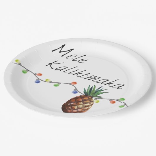 Assiettes En Carton Mele Kalikimaka - plaques à papier de Noël (Angle)