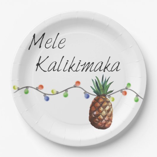 Assiettes En Carton Mele Kalikimaka - plaques à papier de Noël (Devant)