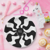 Assiettes En Carton Melt de sourire - Noir et Blanc (Fête)