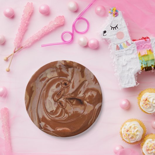 Assiettes En Carton Melted chocolate texture (Fête)