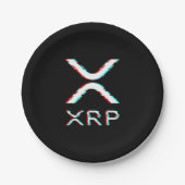 Assiettes En Carton Mème Crypto Devise XRP Glitch CryptoCurrency (Devant)