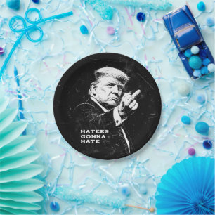 Assiettes En Carton Meme drôle du doigt d'honneur de Trump 2026