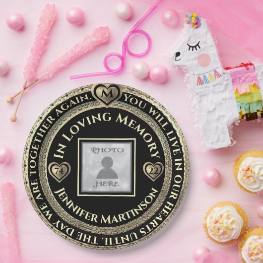 Assiettes En Carton Mémoire d'amour commémorative (Fête)