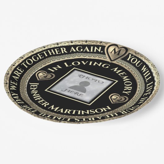 Assiettes En Carton Mémoire d'amour commémorative (Angle)