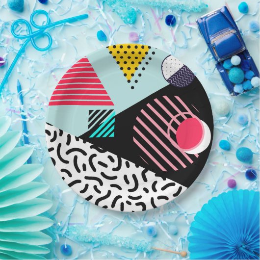 Assiettes En Carton Memphis Motif (Fête)