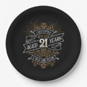 Assiettes En Carton Mens Funny Whiskey 21e anniversaire (Devant)